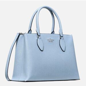 New Kate Spade Rae Medium Satchel Saffiano Muted Blue